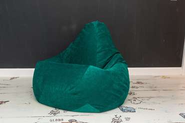 Кресло-мешок Груша L в обивке из микровельвета изумрудного цвета