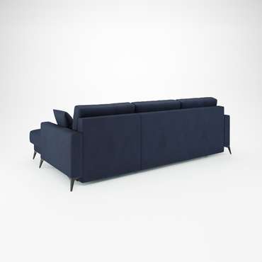 Угловой диван-кровать Наоми темно-синего цвета правый 