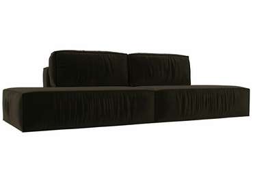 Прямой диван-кровать Прага лофт коричневого цвета