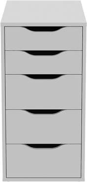 Комод Ингар белого цвета с пятью выдвижными ящиками