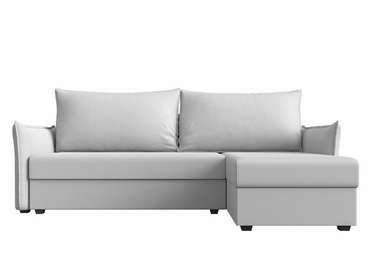 Угловой диван-кровать Лига 004 белого цвета угол правый (экокожа)