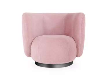 Кресло Lucca вращающееся розового  цвета с основанием черного цвета