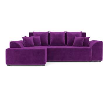 Угловой диван-кровать Каскад фиолетового цвета левый угол