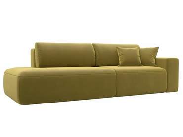 Диван-кровать Лига 036 Модерн желтого цвета с правым подлокотником