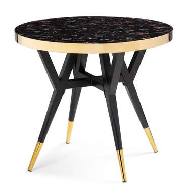 Обеденный стол Selina черно-золотого цвета