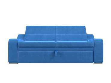 Прямой диван-кровать Медиус голубого цвета