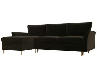 Угловой диван-кровать София коричневого цвета левый угол