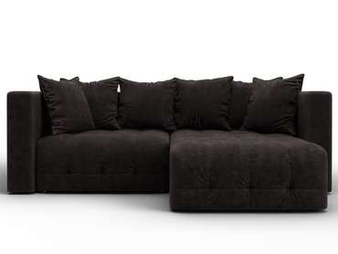 Угловой диван-кровать Лига-052 темно-коричневого цвета