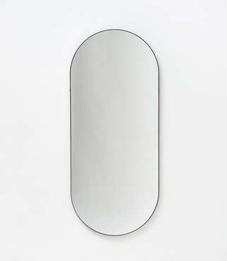 Настенное овальное зеркало Delatta 47х110 в ремне из натуральной кожи 