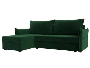 Угловой диван-кровать Лига 004 темно-зеленого цвета угол левый