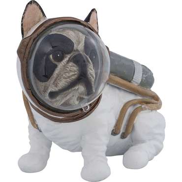 Статуэтка Space Sitting Dog бело-серого цвета