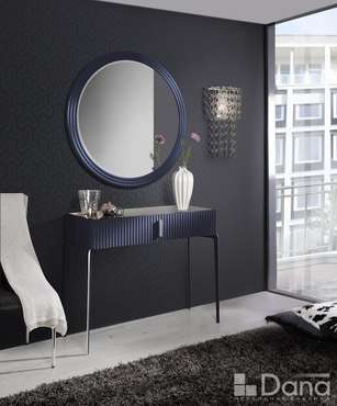 Настенное зеркало Dimare диаметр 100 темно-синего цвета