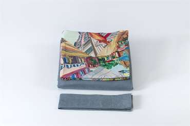 Двойная штора  "городское кафе"