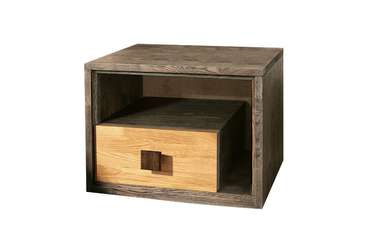 Тумба прикроватная левая Cube Design серо-коричневого цвета