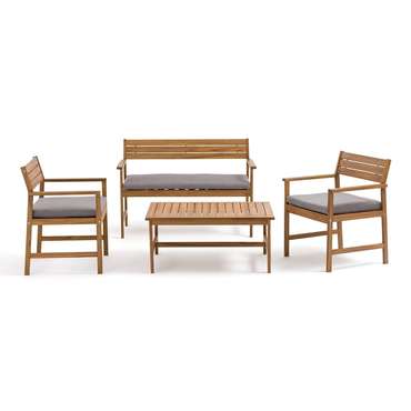 Комплект мебели для сада из Акации Mahano бежевого цвета