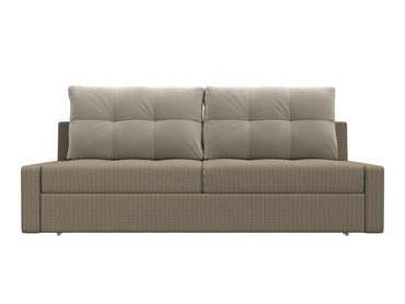 Прямой диван-кровать Мартин бежево-коричневого цвета