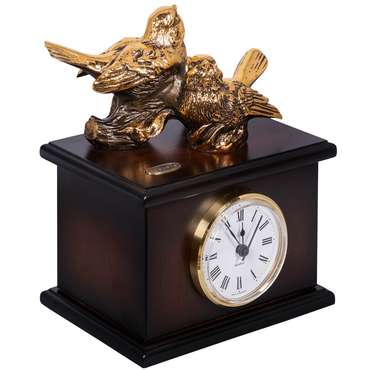 Часы Птички Терра Дуэт коричнево-бронзового цвета