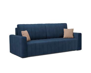 Прямой диван-кровать Лондон темно-синего цвета