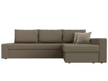Угловой диван-кровать Версаль бежево-коричневого цвета правый угол