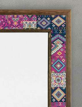 Настенное зеркало 53x73 с каменной мозаикой сине-розового цвета