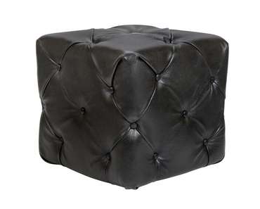 Пуф Amrit black leather черного цвета