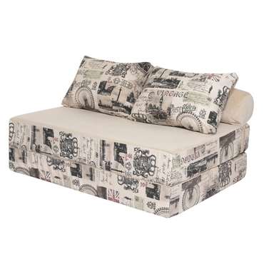 Бескаркасный диван-кровать Puzzle Bag Челси XL бежевого цвета