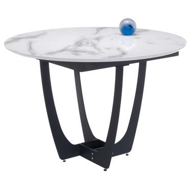 Обеденный раздвижной стол Венера со столешницей бело-серого цвета