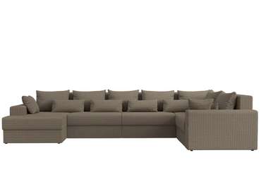 Угловой диван-кровать Майами коричнево-бежевого цвета левый угол