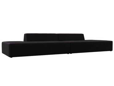 Прямой модульный диван Монс Лофт черного цвета с фиолетовым кантом