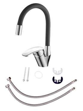 Смеситель для кухни OneLife P11-007cr черного цвета
