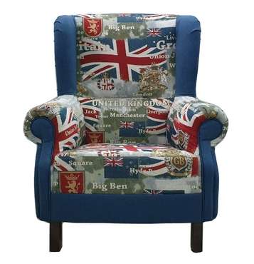 Кресло Британика синего цвета