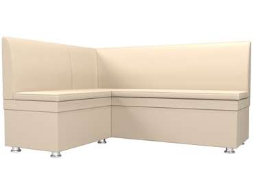 Угловой диван Уют бежевого цвета (экокожа) левый угол