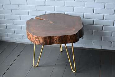 Кофейный стол Flower 02 коричнево-золотого цвета