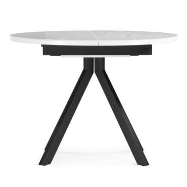 Раздвижной обеденный стол Ален 100 бело-черного цвета