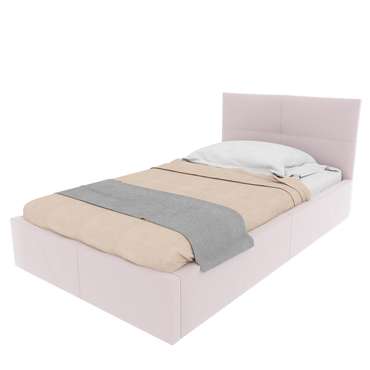 Кровать с мягким изголовьем и подъемным механизмом Меркурий 100х200 розового цвета