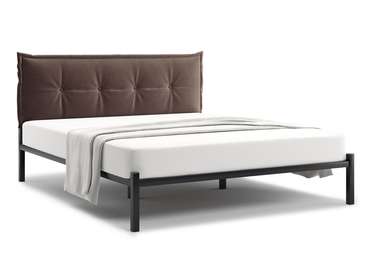 Кровать Лофт Cedrino 120х200 темно-коричневого цвета без подъемного механизма