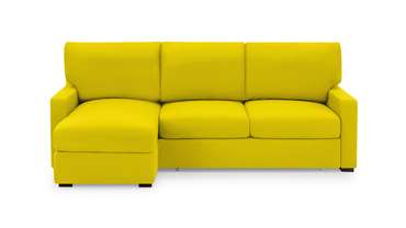 Угловой диван-кровать с оттоманкой Непал желтого цвета