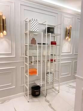 Стеллаж "Leon" белый с прозрачным стеклом (2000х900х300)