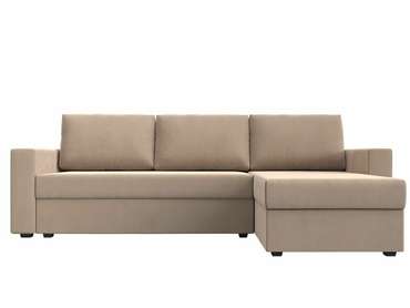 Угловой диван-кровать Траумберг Лайт бежевого цвета правый угол 