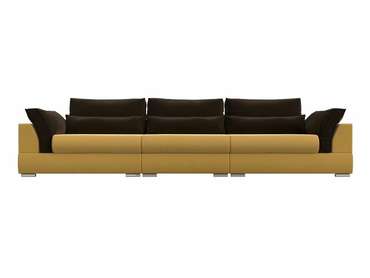 Прямой диван-кровать Пекин Long желто-коричневого цвета