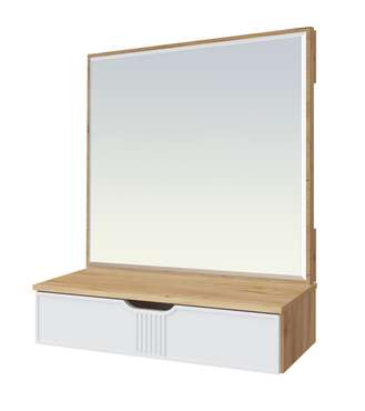 Туалетный столик с зеркалом бело-бежевого цвета
