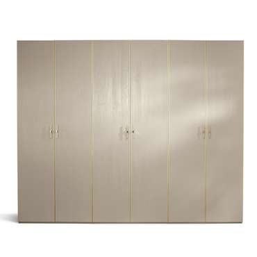 Шкаф для одежды шестидверный Palmari серо-бежевого цвета