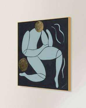 Интерьерное жикле Deco Figure II черно-голубого цвета