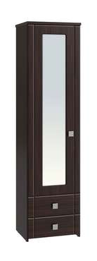Шкаф-пенал с зеркалом Изабель темно-коричневого цвета