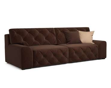 Прямой диван-кровать Милан коричневого цвета