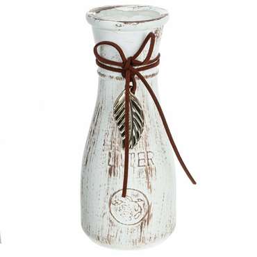 Стеклянная ваза с эффектом потертости белого цвета