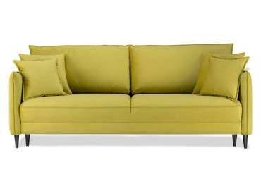 Прямой диван-кровать Йорк Премиум горчичного цвета