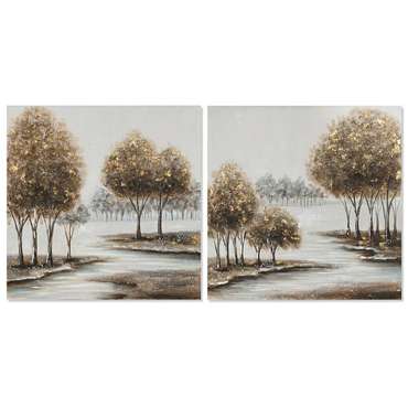 Картина Деревья Cottage 80 x 3 x 80 cm (2 штук)