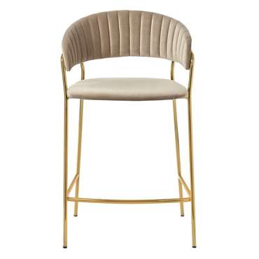 Полубарный стул Turin цвета латте с золотыми ножками