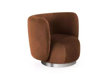 Кресло Lucca коричневого цвета с серым основанием 